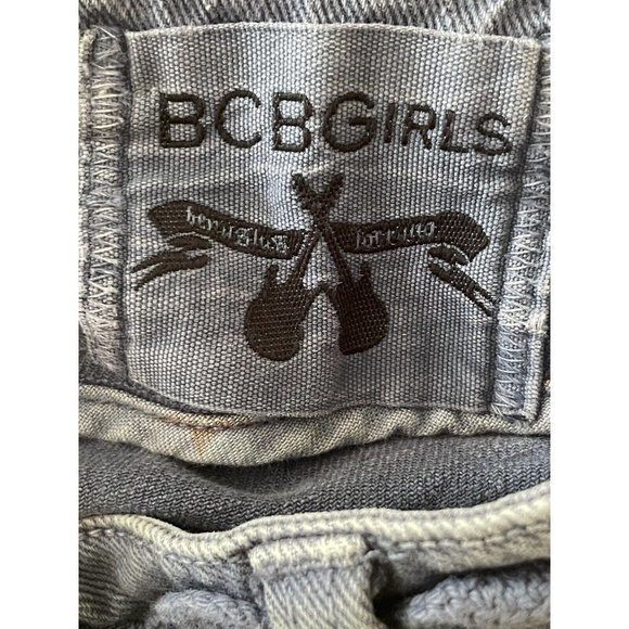 BCBGirls Gray Blue Rock and Roll Bootcut Jeans Women's Size 28 Distressed Studs - Picture 6 of 9